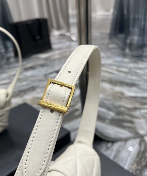 [REP 1:1] Saint Laurent Le 57 Hobo Shoulder Bag White For Women, Women's Bags 9.8in/25cm YSL 698567AAAO09207
