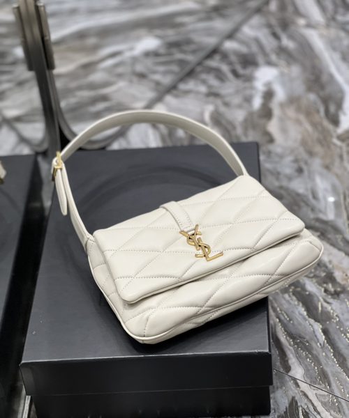[REP 1:1] Saint Laurent Le 57 Hobo Shoulder Bag White For Women, Women's Bags 9.8in/25cm YSL 698567AAAO09207