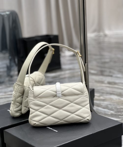 [REP 1:1] Saint Laurent Le 57 Hobo Shoulder Bag White For Women, Women's Bags 9.8in/25cm YSL 698567AAAO09207