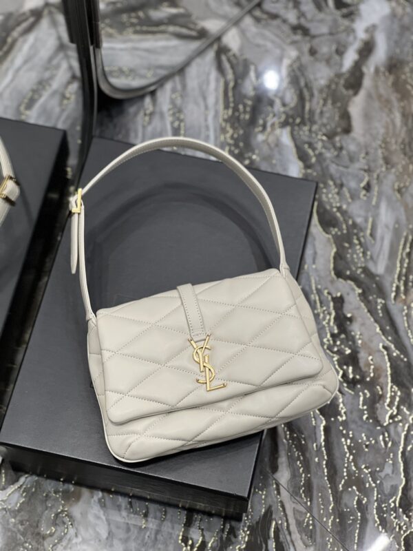 [REP 1:1] Saint Laurent Le 57 Hobo Shoulder Bag White For Women, Women's Bags 9.8in/25cm YSL 698567AAAO09207