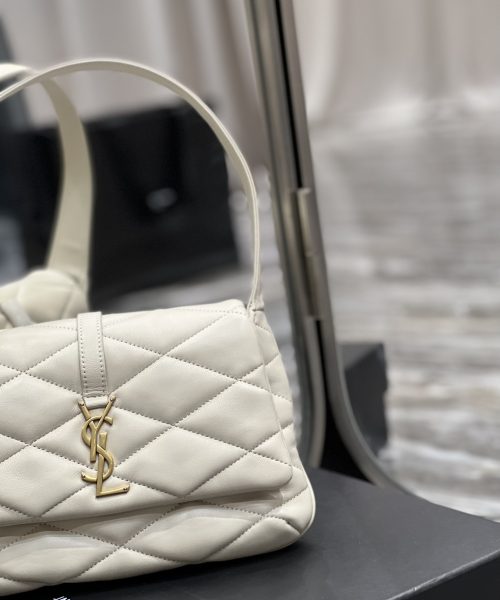 [REP 1:1] Saint Laurent Le 57 Hobo Shoulder Bag White For Women, Women's Bags 9.8in/25cm YSL 698567AAAO09207