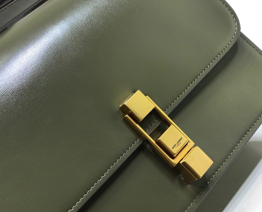 [REP 1:1] Saint Laurent Le Carre Satchel In Box Dark Green For Women 9in/23cm YSL