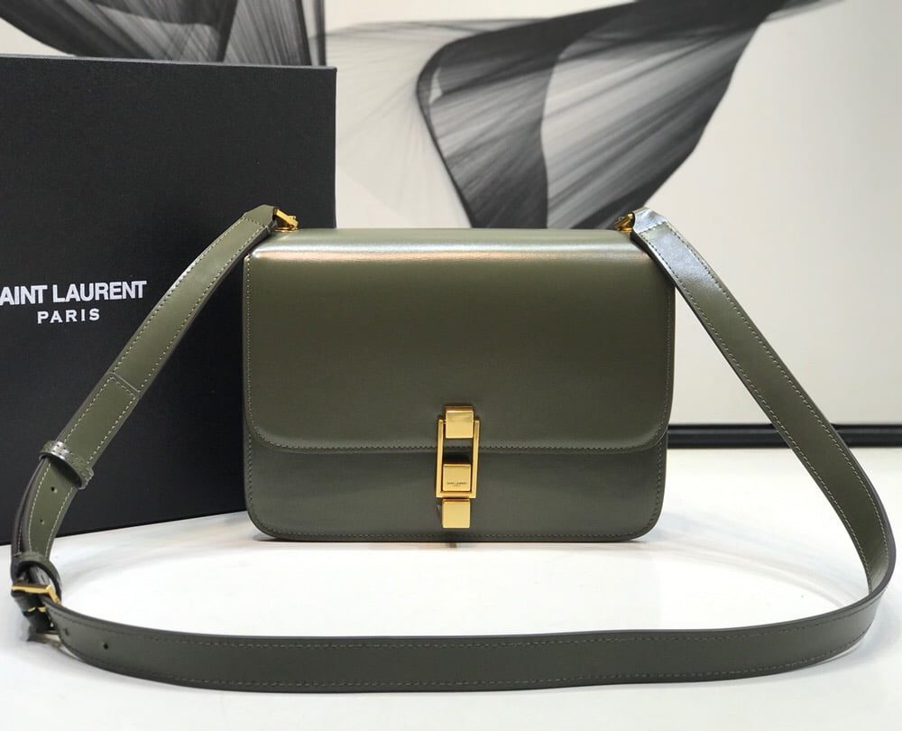 [REP 1:1] Saint Laurent Le Carre Satchel In Box Dark Green For Women 9in/23cm YSL