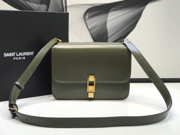 [REP 1:1] Saint Laurent Le Carre Satchel In Box Dark Green For Women 9in/23cm YSL