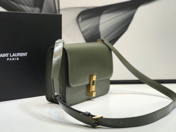 [REP 1:1] Saint Laurent Le Carre Satchel In Box Dark Green For Women 9in/23cm YSL