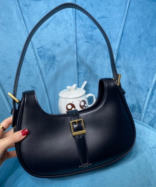 [REP 1:1] Saint Laurent Le Fermoir Hobo Bag Black For Women 9.5in/24cm YSL 672615 2ZA2W