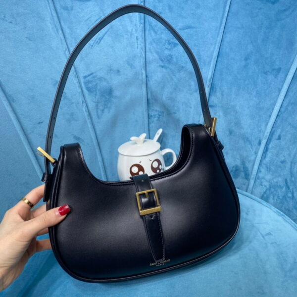 [REP 1:1] Saint Laurent Le Fermoir Hobo Bag Black For Women 9.5in/24cm YSL 672615 2ZA2W