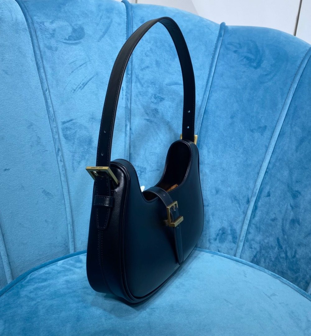 [REP 1:1] Saint Laurent Le Fermoir Hobo Bag Black For Women 9.5in/24cm YSL 672615 2ZA2W