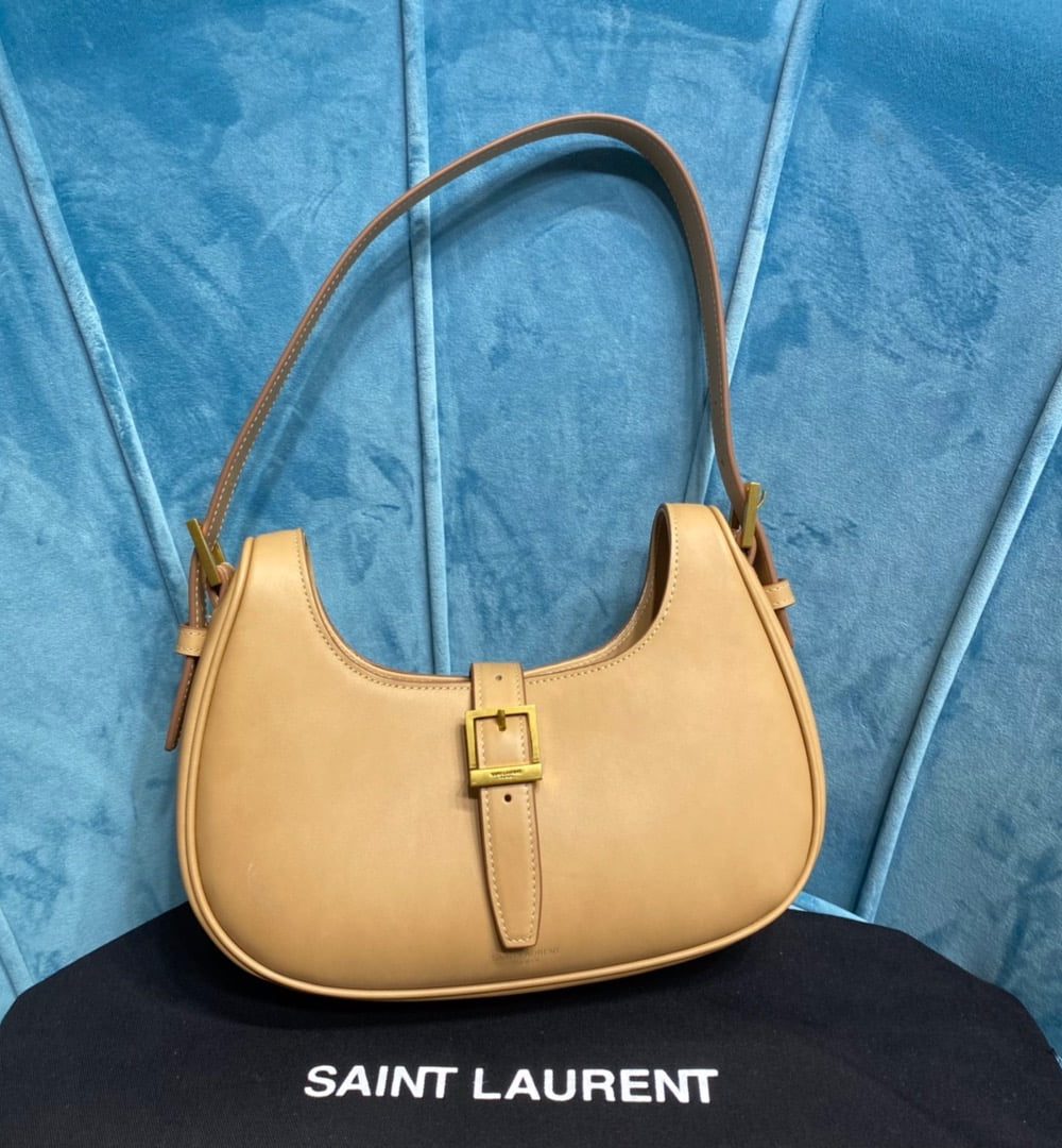 [REP 1:1] Saint Laurent Le Fermoir Hobo Bag Brown For Women 9.5in/24cm YSL