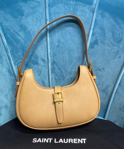 [REP 1:1] Saint Laurent Le Fermoir Hobo Bag Brown For Women 9.5in/24cm YSL
