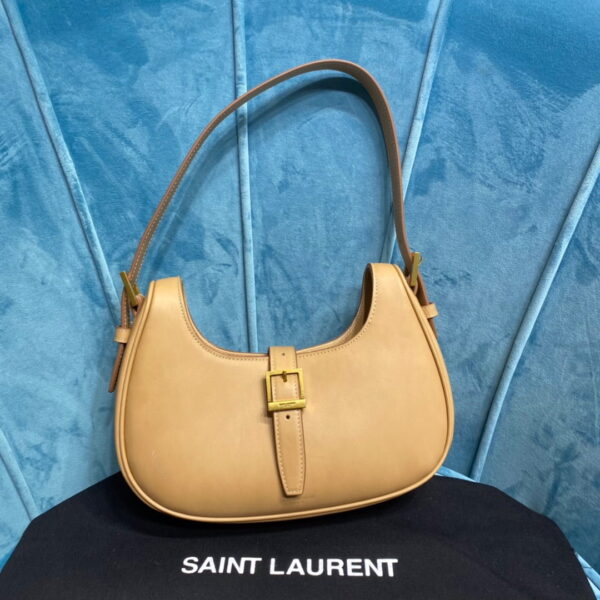 [REP 1:1] Saint Laurent Le Fermoir Hobo Bag Brown For Women 9.5in/24cm YSL