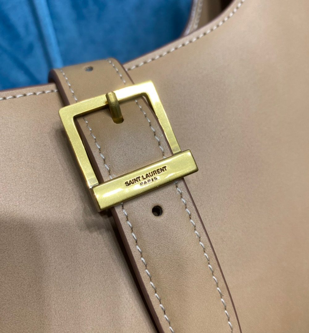 [REP 1:1] Saint Laurent Le Fermoir Hobo Bag Brown For Women 9.5in/24cm YSL