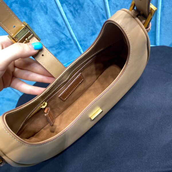 [REP 1:1] Saint Laurent Le Fermoir Hobo Bag Brown For Women 9.5in/24cm YSL