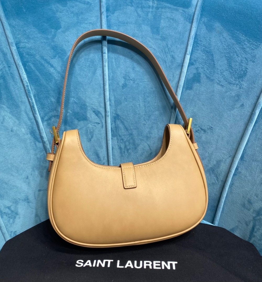 [REP 1:1] Saint Laurent Le Fermoir Hobo Bag Brown For Women 9.5in/24cm YSL