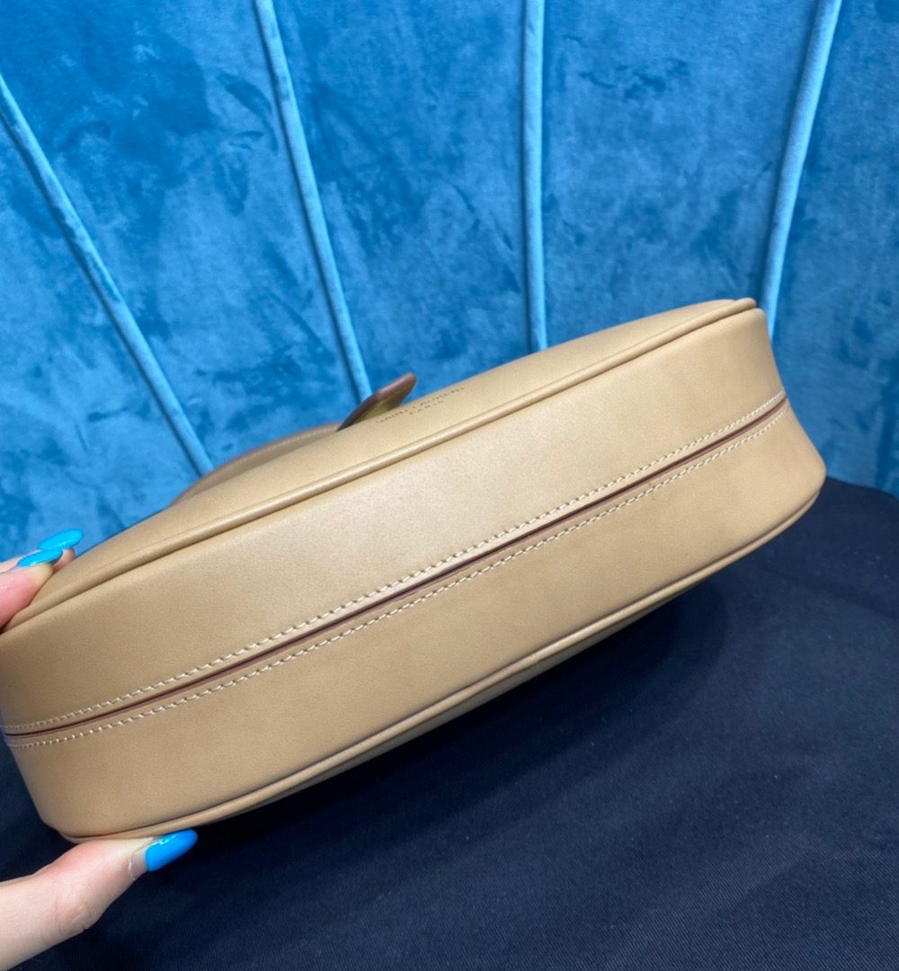 [REP 1:1] Saint Laurent Le Fermoir Hobo Bag Brown For Women 9.5in/24cm YSL