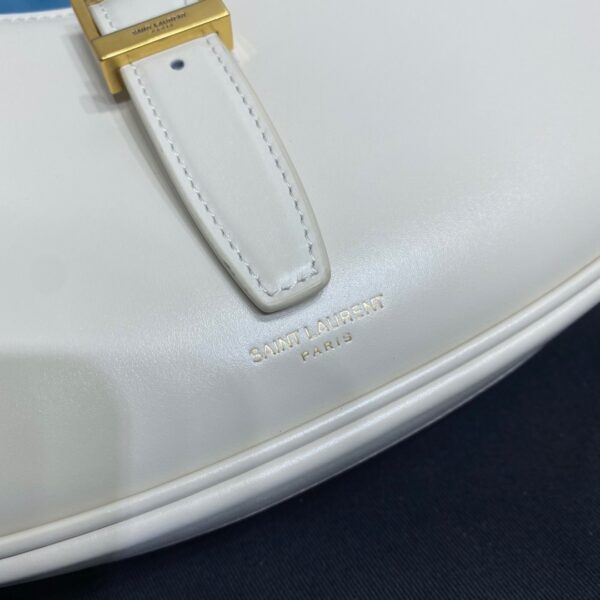 [REP 1:1] Saint Laurent Le Fermoir Hobo Bag White For Women 9.5in/24cm YSL 672615