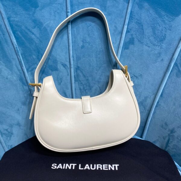[REP 1:1] Saint Laurent Le Fermoir Hobo Bag White For Women 9.5in/24cm YSL 672615