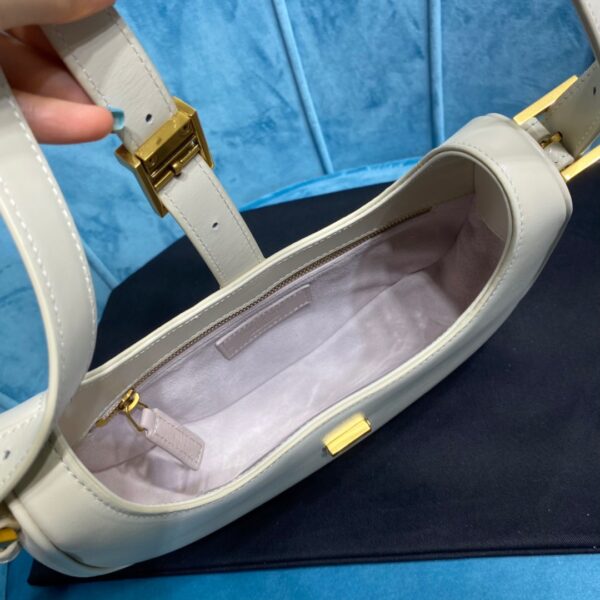 [REP 1:1] Saint Laurent Le Fermoir Hobo Bag White For Women 9.5in/24cm YSL 672615
