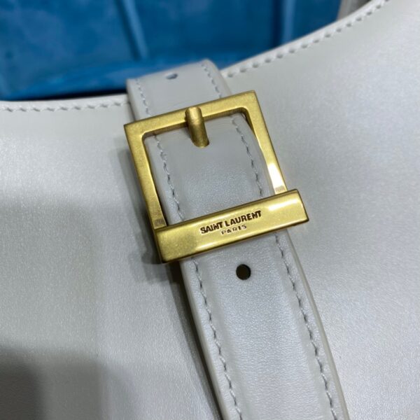 [REP 1:1] Saint Laurent Le Fermoir Hobo Bag White For Women 9.5in/24cm YSL 672615