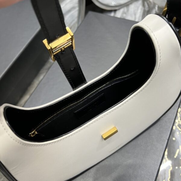 [REP 1:1] Saint Laurent Le Fermoir Hobo Bag White With Gold Hardware For Women 9.4in/24cm YSL