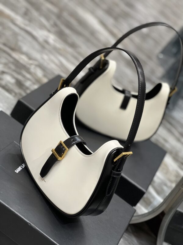 [REP 1:1] Saint Laurent Le Fermoir Hobo Bag White With Gold Hardware For Women 9.4in/24cm YSL