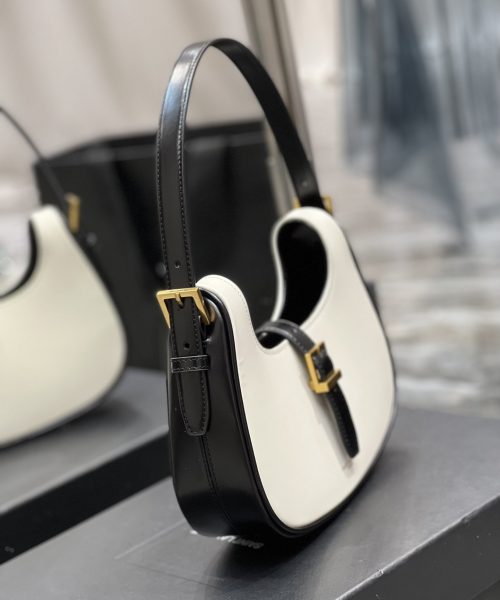 [REP 1:1] Saint Laurent Le Fermoir Hobo Bag White With Gold Hardware For Women 9.4in/24cm YSL