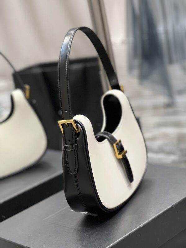 [REP 1:1] Saint Laurent Le Fermoir Hobo Bag White With Gold Hardware For Women 9.4in/24cm YSL