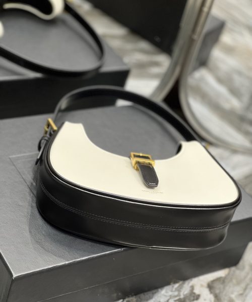 [REP 1:1] Saint Laurent Le Fermoir Hobo Bag White With Gold Hardware For Women 9.4in/24cm YSL
