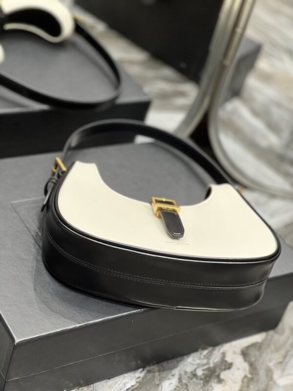 [REP 1:1] Saint Laurent Le Fermoir Hobo Bag White With Gold Hardware For Women 9.4in/24cm YSL