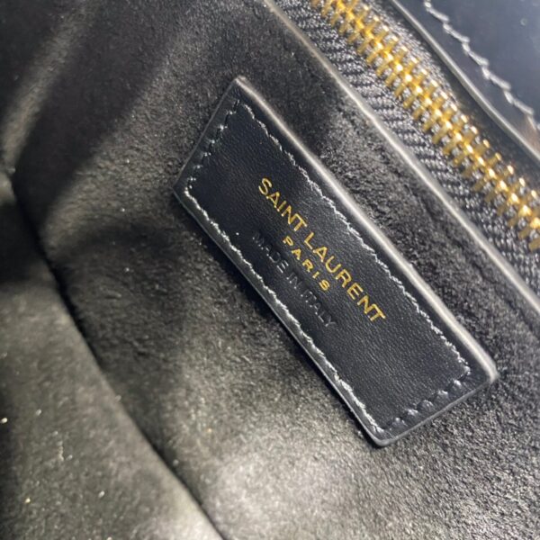 [REP 1:1] Saint Laurent Le Fermoir Hobo Bag White/Black For Women 9.5in/24cm YSL