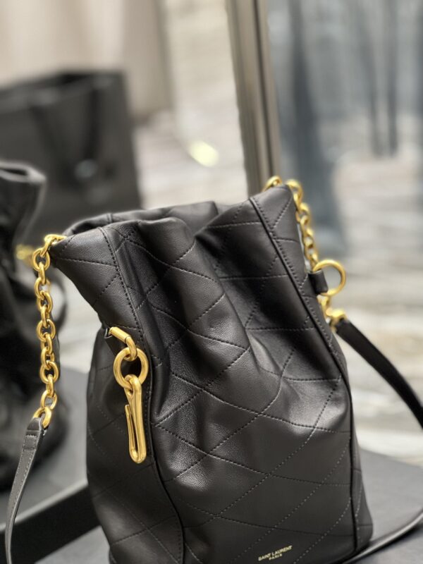 [REP 1:1] Saint Laurent Le Maillon Bucket Bag Black For Women 10.6in/27cm YSL 686310AAAJK1000