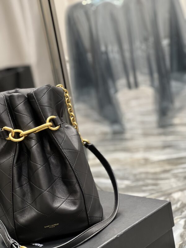 [REP 1:1] Saint Laurent Le Maillon Bucket Bag Black For Women 10.6in/27cm YSL 686310AAAJK1000