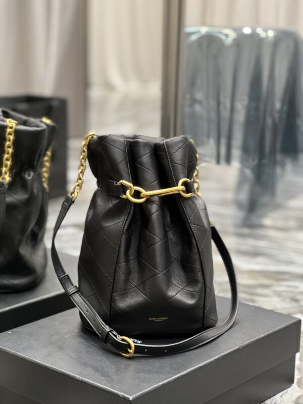 [REP 1:1] Saint Laurent Le Maillon Bucket Bag Black For Women 10.6in/27cm YSL 686310AAAJK1000