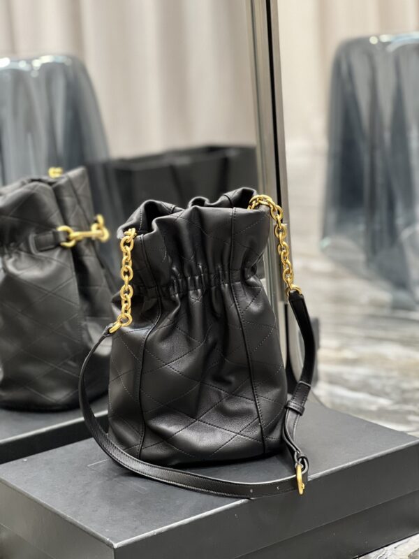 [REP 1:1] Saint Laurent Le Maillon Bucket Bag Black For Women 10.6in/27cm YSL 686310AAAJK1000