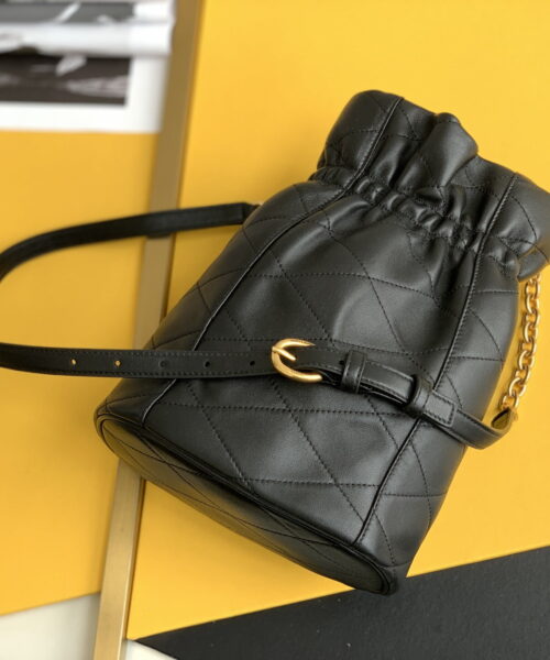 [REP 1:1] Saint Laurent Le Maillon Hook Bucket Bag Black For Women, Women's Bags 10.6in/27cm YSL 686310AAAJK1000