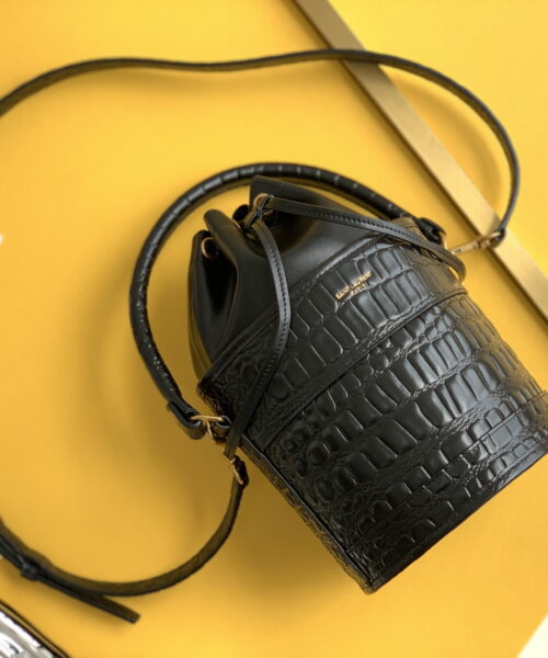 [REP 1:1] Saint Laurent Le Maillon Hook Bucket Bag Black For Women, Women's Bags 10.6in/27cm YSL