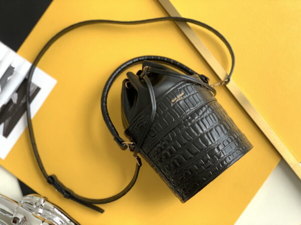 [REP 1:1] Saint Laurent Le Maillon Hook Bucket Bag Black For Women, Women's Bags 10.6in/27cm YSL
