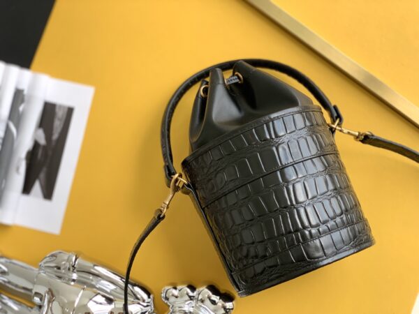 [REP 1:1] Saint Laurent Le Maillon Hook Bucket Bag Black For Women, Women's Bags 10.6in/27cm YSL