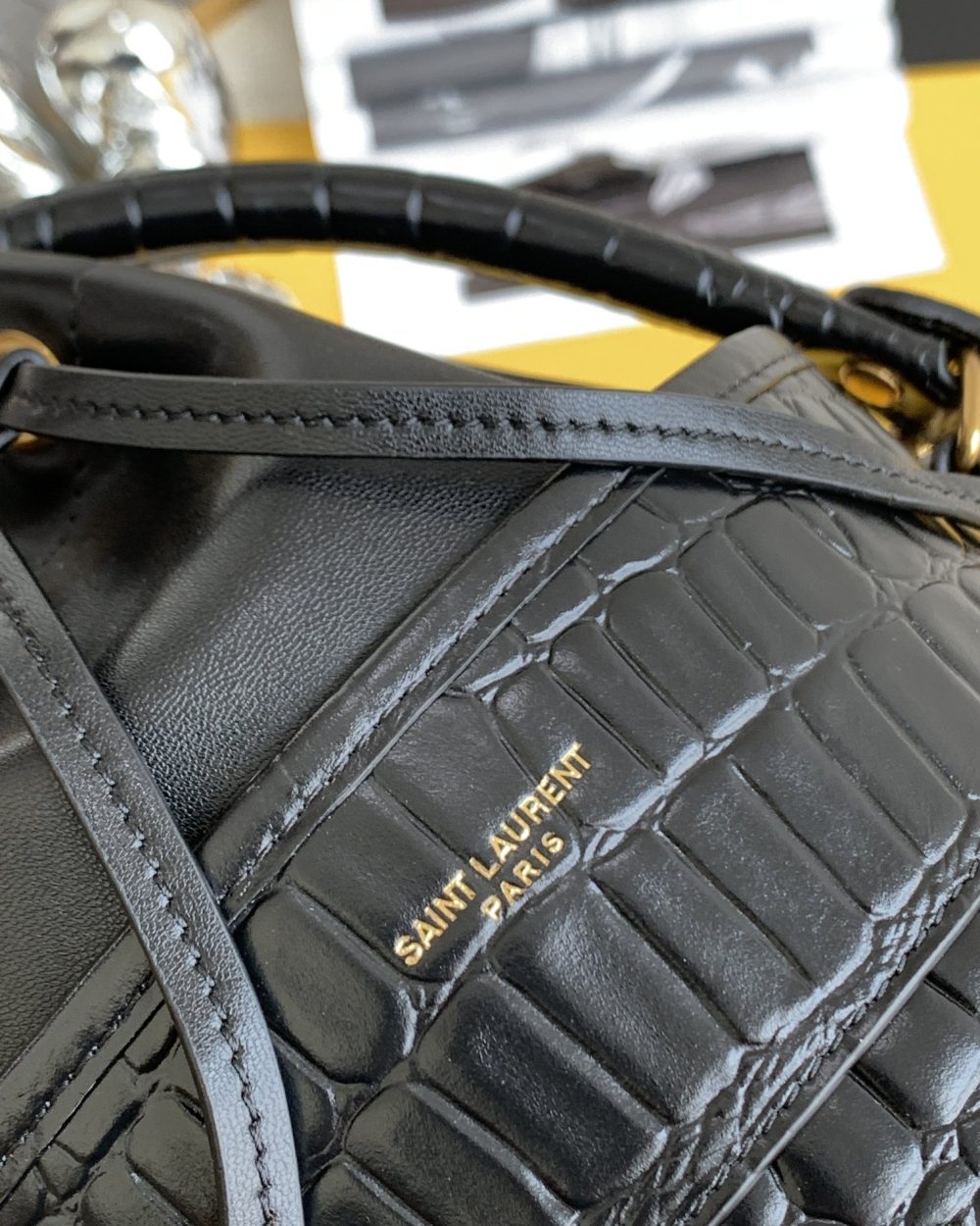 [REP 1:1] Saint Laurent Le Maillon Hook Bucket Bag Black For Women, Women's Bags 10.6in/27cm YSL