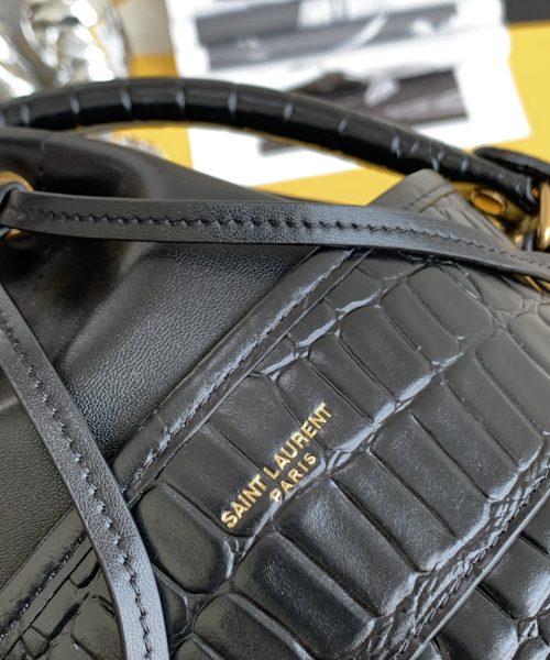 [REP 1:1] Saint Laurent Le Maillon Hook Bucket Bag Black For Women, Women's Bags 10.6in/27cm YSL