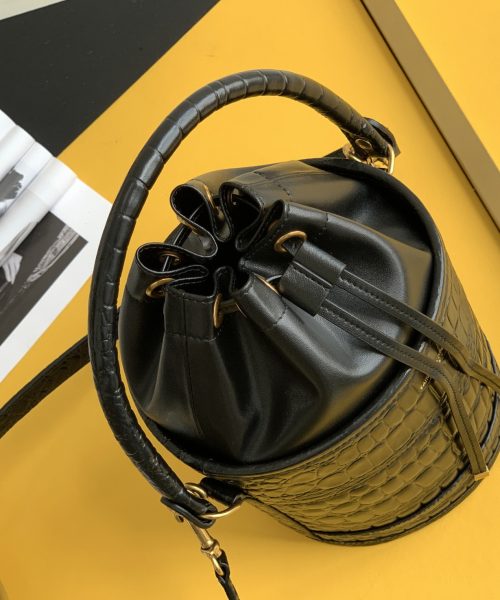 [REP 1:1] Saint Laurent Le Maillon Hook Bucket Bag Black For Women, Women's Bags 10.6in/27cm YSL