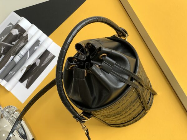 [REP 1:1] Saint Laurent Le Maillon Hook Bucket Bag Black For Women, Women's Bags 10.6in/27cm YSL