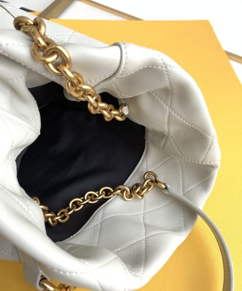 [REP 1:1] Saint Laurent Le Maillon Hook Bucket Bag White For Women, Women's Bags 10.6in/27cm YSL  686310AAAJK9207