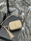 [REP 1:1] Saint Laurent Lou Belt Bag Beige In Matelassé Gold Toned Hardware For Women 6.1in/15cm YSL 614031DV7072721