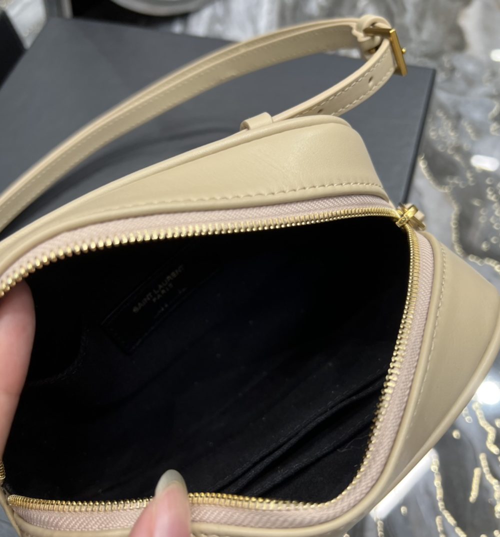[REP 1:1] Saint Laurent Lou Belt Bag Beige In Matelassé Gold Toned Hardware For Women 6.1in/15cm YSL 614031DV7072721
