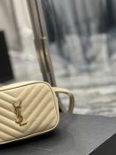 [REP 1:1] Saint Laurent Lou Belt Bag Beige In Matelassé Gold Toned Hardware For Women 6.1in/15cm YSL 614031DV7072721