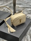 [REP 1:1] Saint Laurent Lou Belt Bag Beige In Matelassé Gold Toned Hardware For Women 6.1in/15cm YSL 614031DV7072721