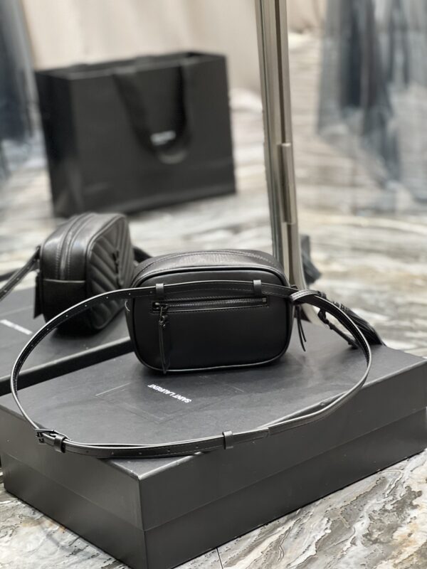 [REP 1:1] Saint Laurent Lou Belt Bag Black In Matelassé Black Metal Hardware For Women 6.1in/15cm YSL 534817DV7081000