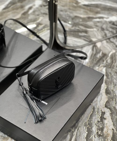 [REP 1:1] Saint Laurent Lou Belt Bag Black In Matelassé Black Metal Hardware For Women 6.1in/15cm YSL 534817DV7081000