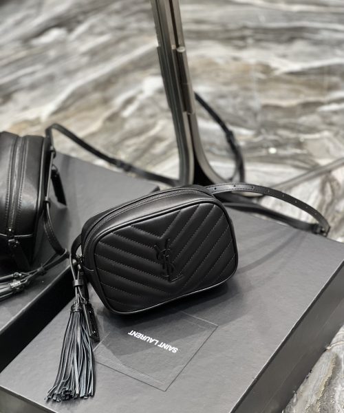 [REP 1:1] Saint Laurent Lou Belt Bag Black In Matelassé Black Metal Hardware For Women 6.1in/15cm YSL 534817DV7081000